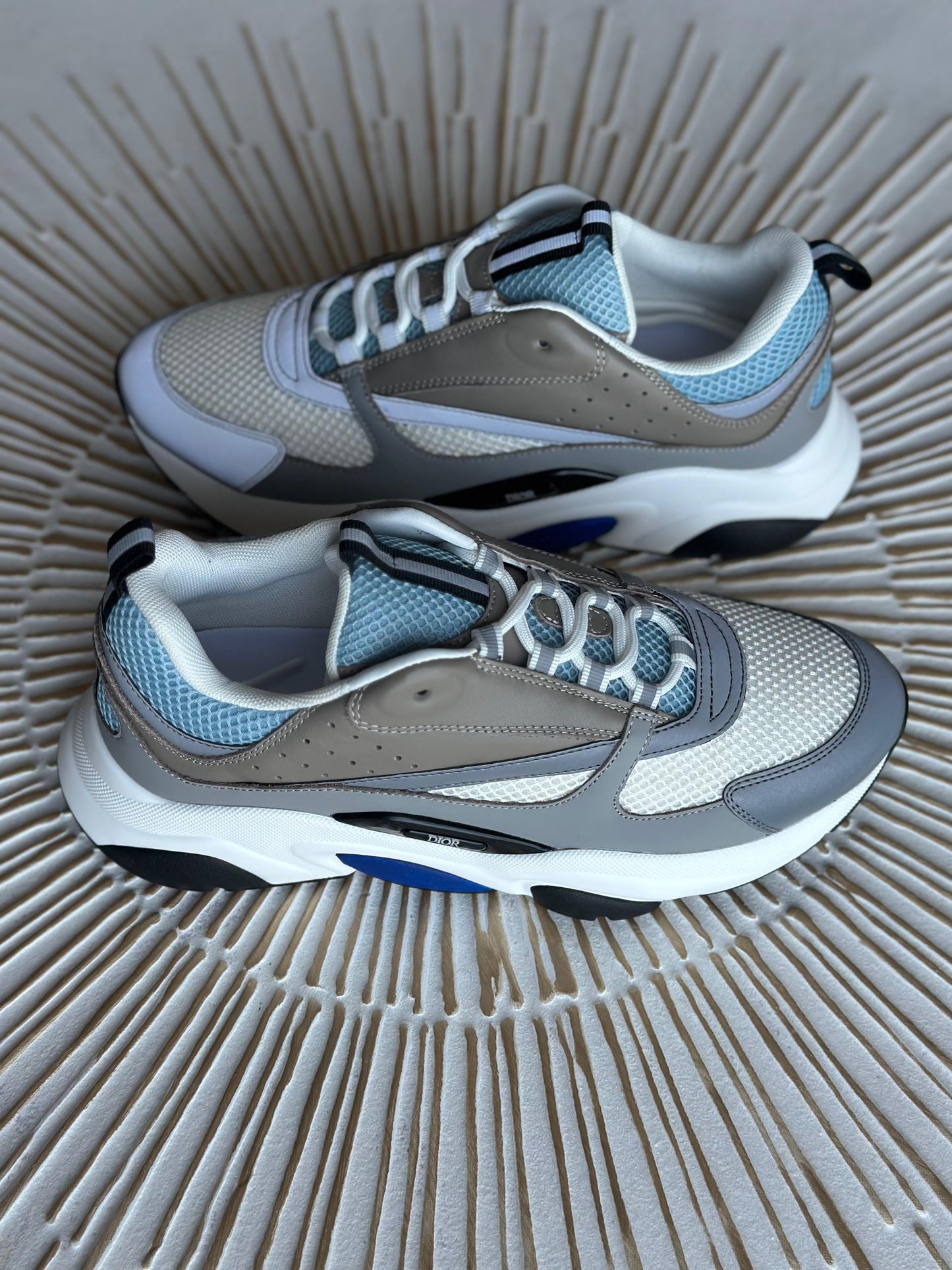 Dior B22 Men’s Mesh Sneakers – Grey & Blue