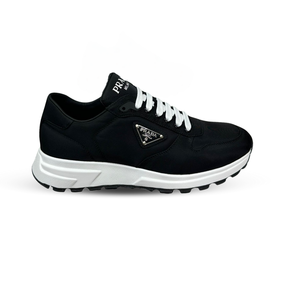Prada PRAX 01 Nubuck & Re-Nylon Sneakers – Black/White (2EE390 3LBA F0967, Men’s)