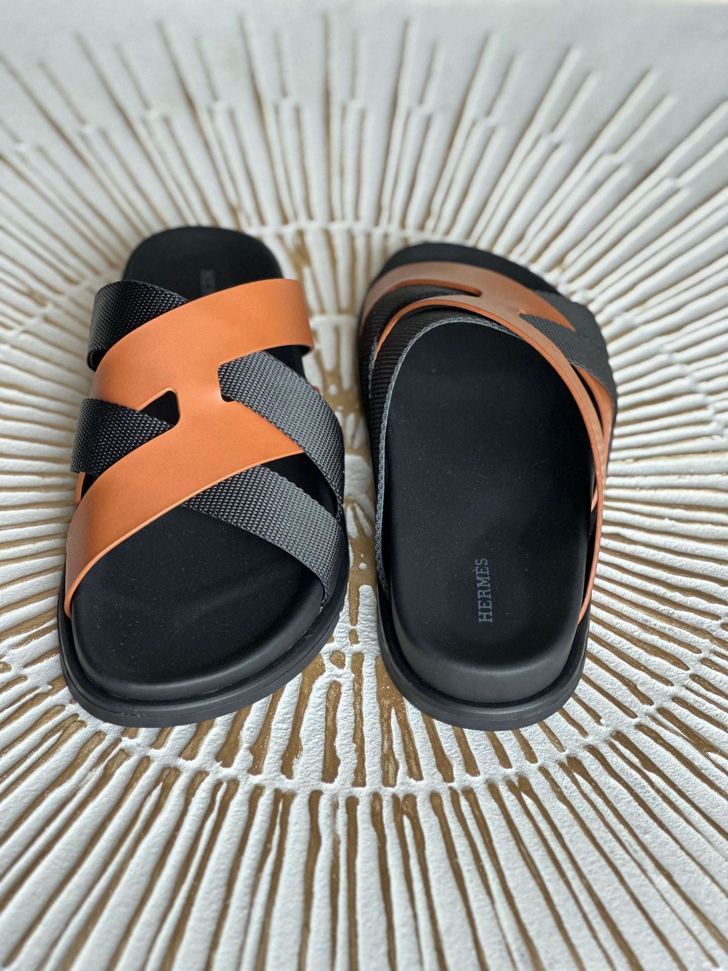 Hermès Chypre Sandal in Orange Leather – Luxury Casual Sandals with Adjustable Strap