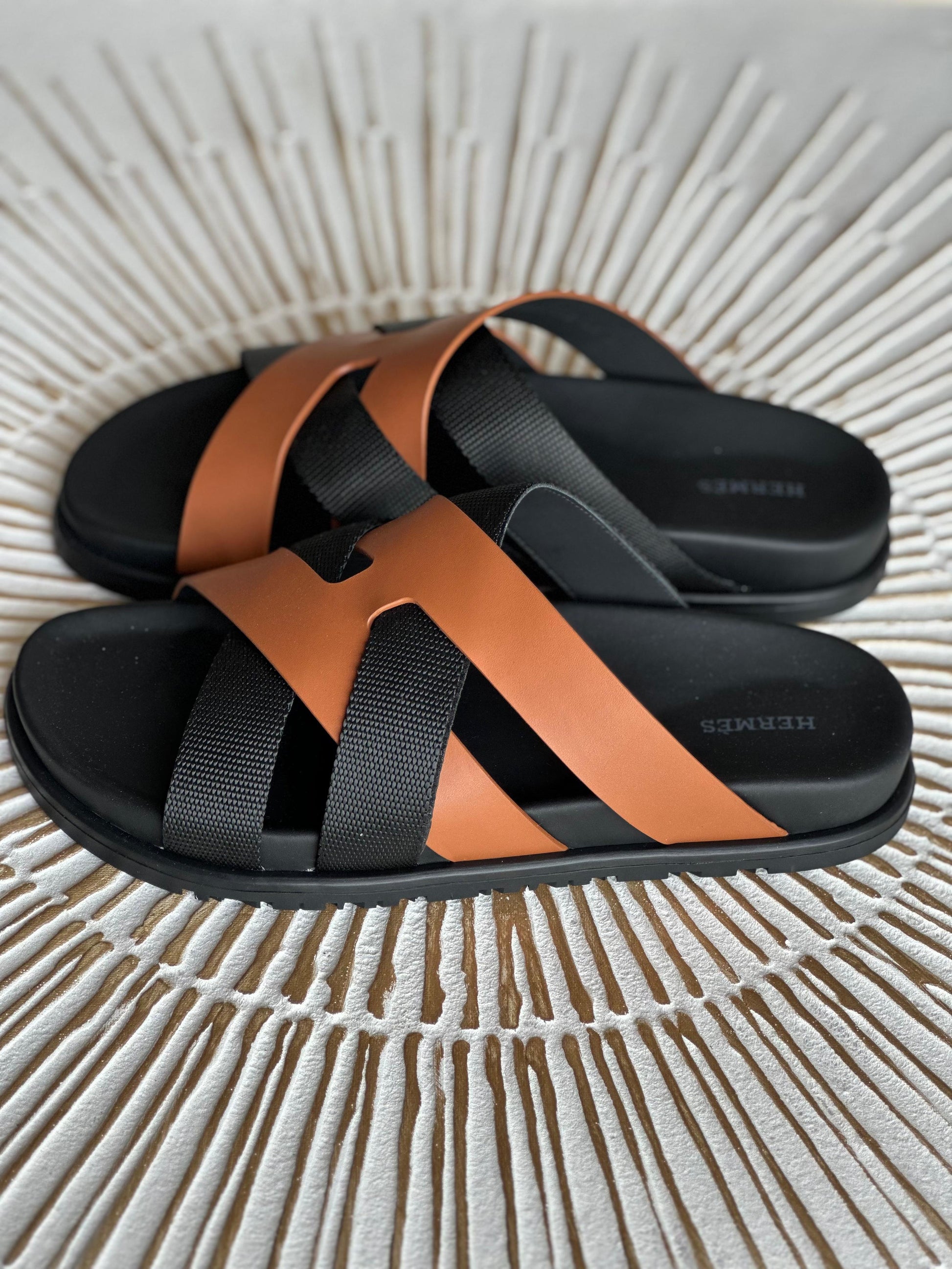 Hermès Chypre Sandal in Orange Leather – Luxury Casual Sandals with Adjustable Strap