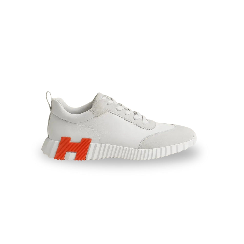 Hermès Bouncing Sneaker in White Calfskin & Suede – Lightweight Urban Elegance.