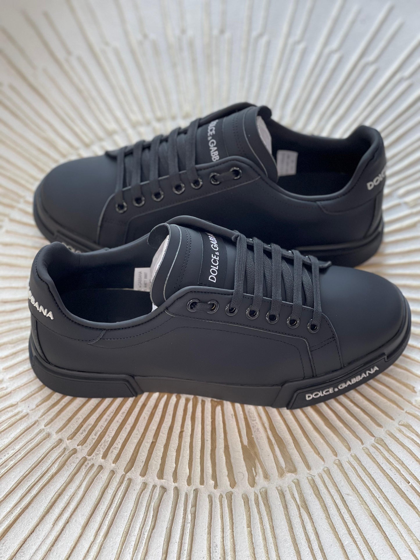 Dolce & Gabbana Calfskin Nappa Portofino Sneakers – Black (Men’s)