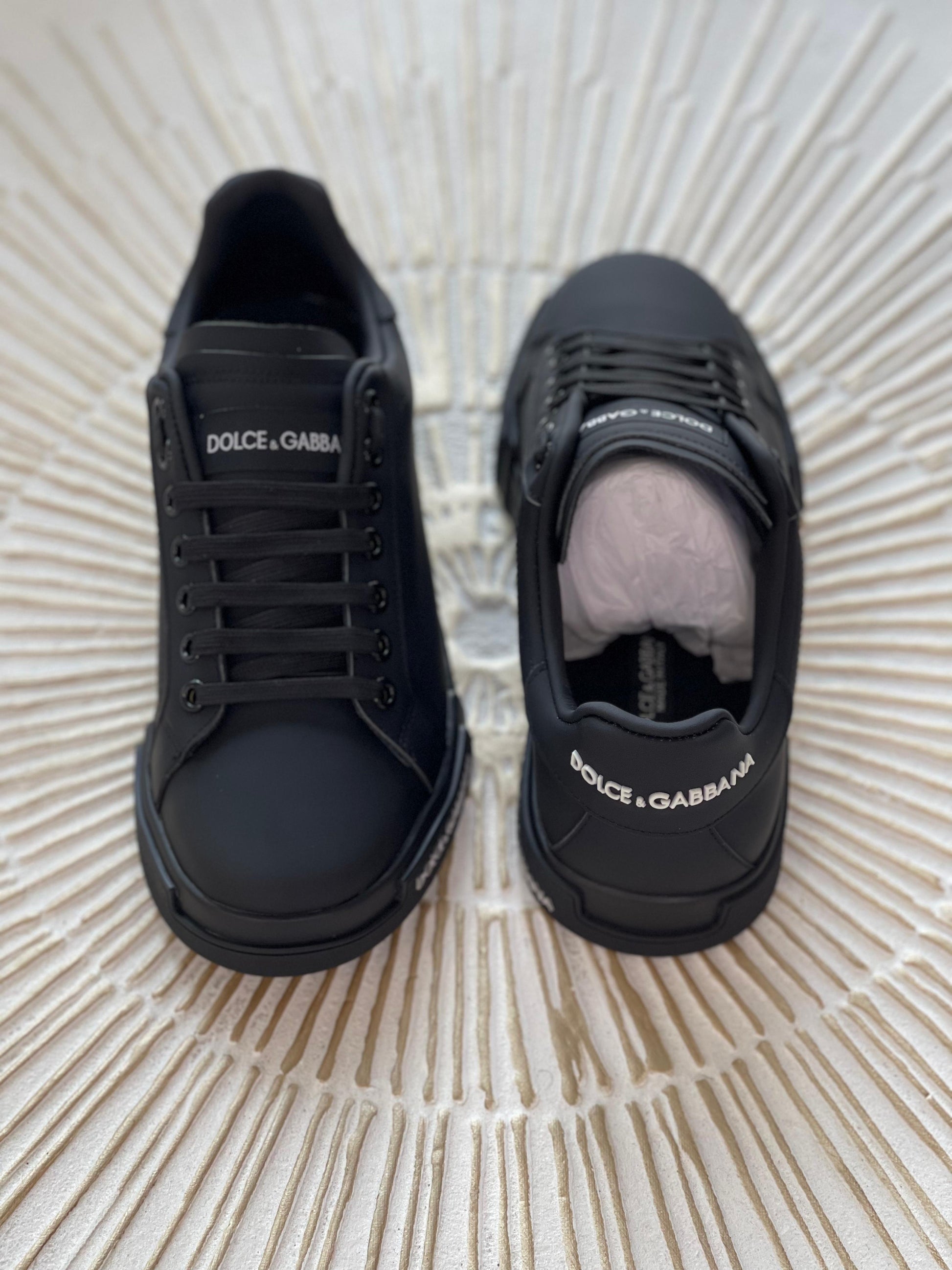 Dolce & Gabbana Calfskin Nappa Portofino Sneakers – Black (Men’s)