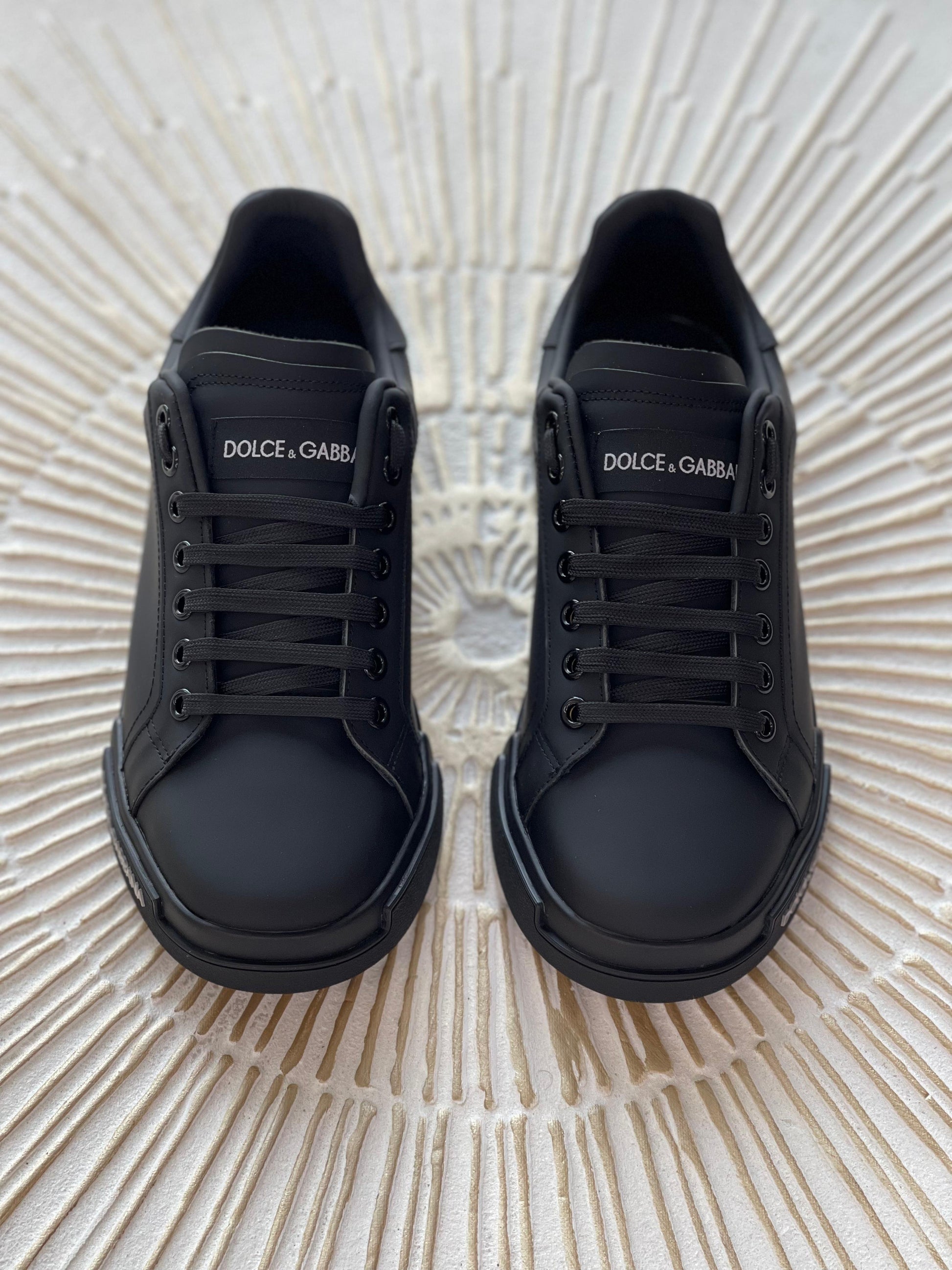 Dolce & Gabbana Calfskin Nappa Portofino Sneakers – Black (Men’s)