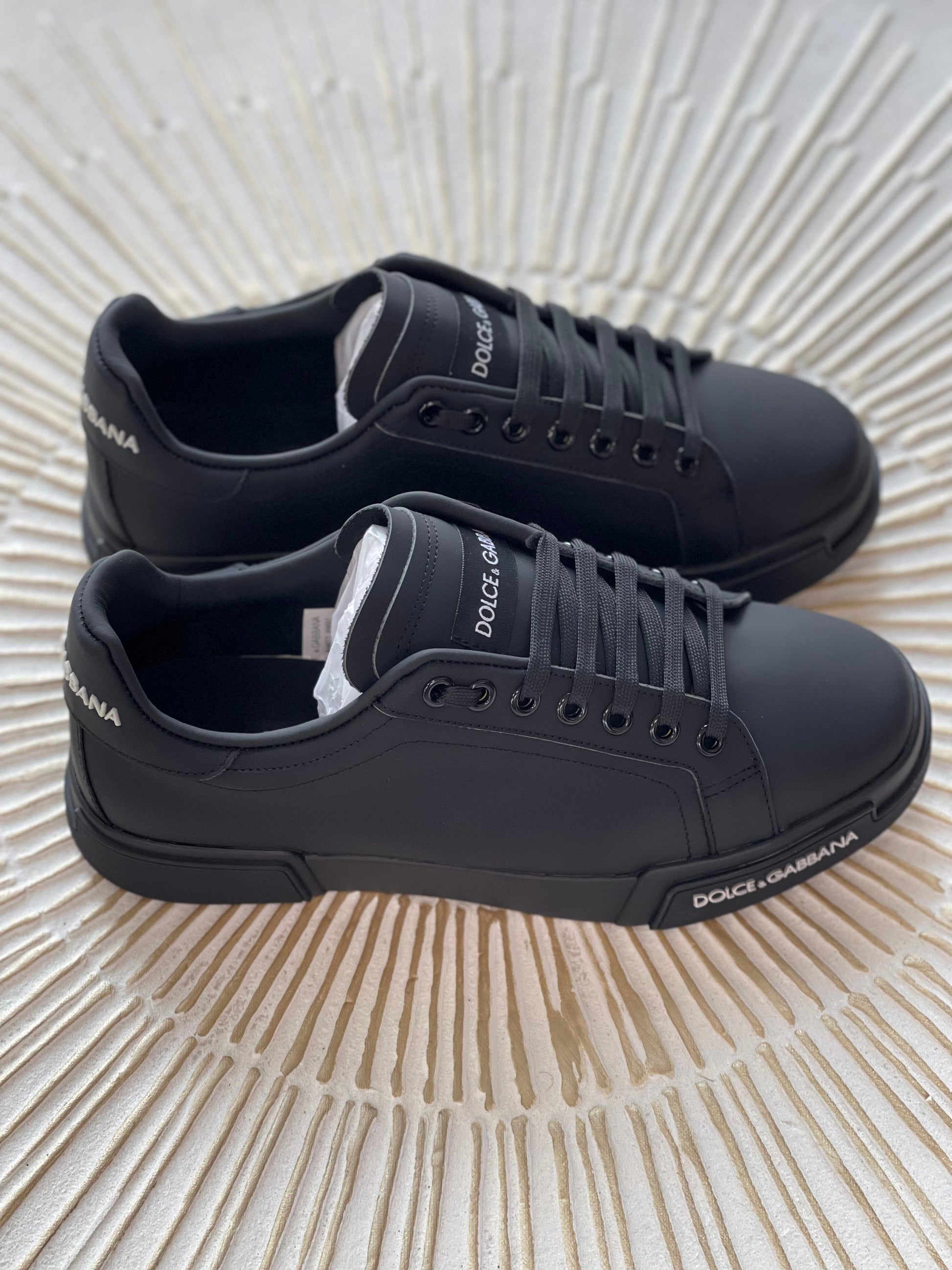 Dolce & Gabbana Calfskin Nappa Portofino Sneakers – Black (Men’s)