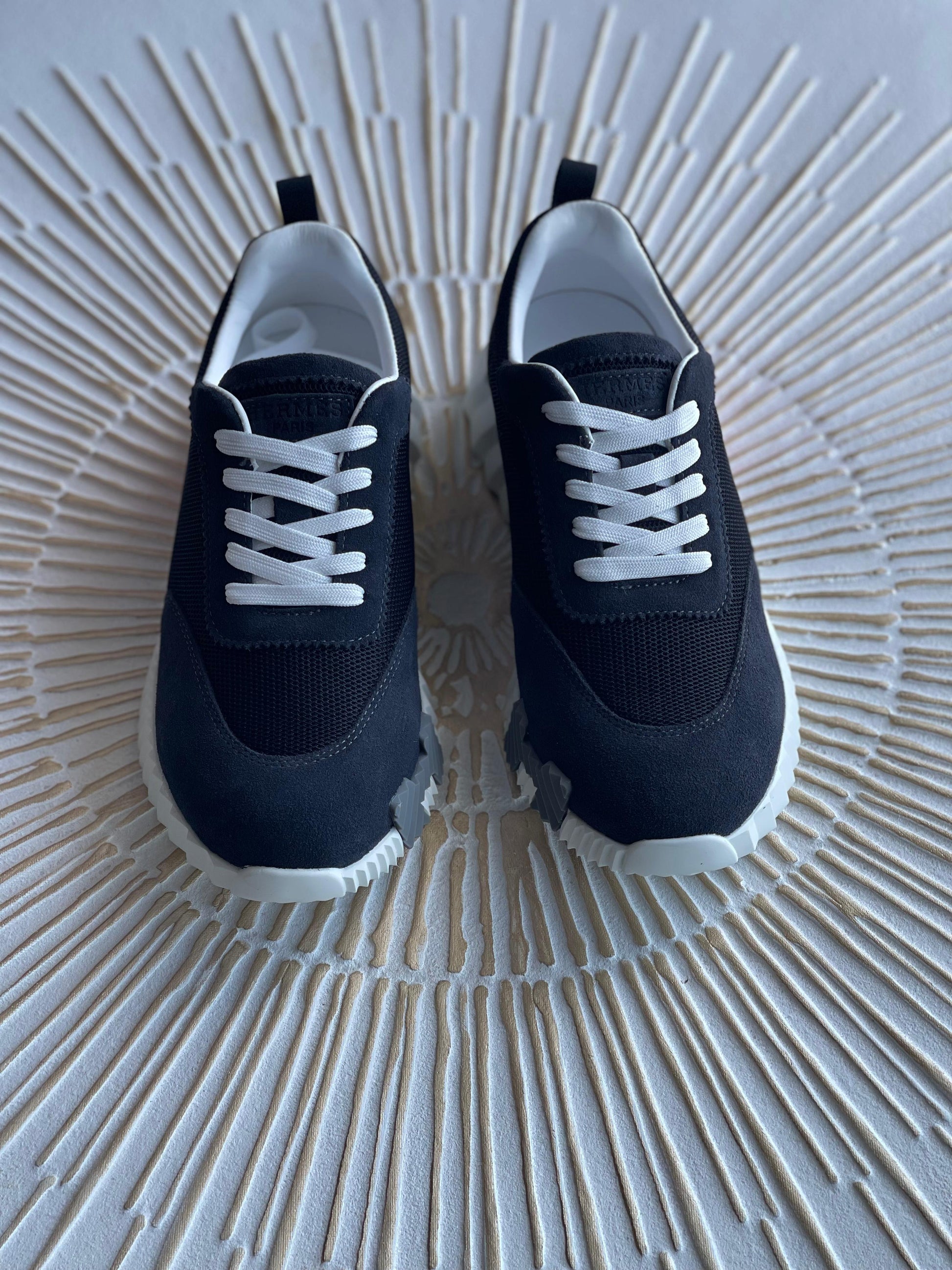 Hermès Bouncing Sneaker – Navy Mesh & Suede Goatskin (Men’s,)