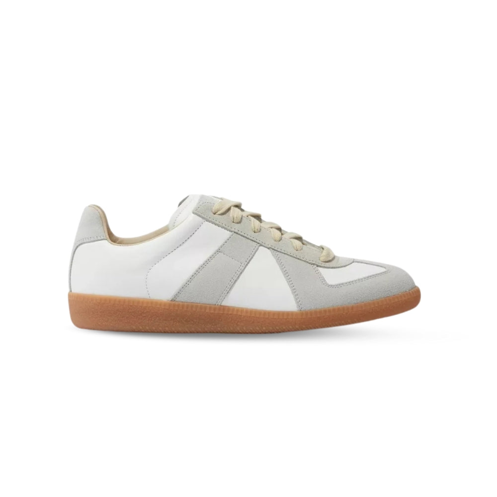 MM6 Maison Margiela Retro GAT-Inspired Sneakers – Black Leather with Beige Sole (Unisex)