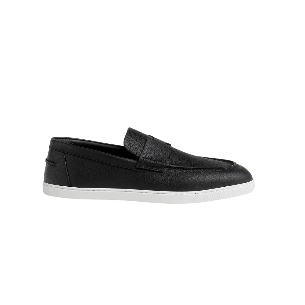 Hermès Job Loafer in Black Suede Goatskin — Iconic H Cut-Out Casual Loafers, Made in Italy