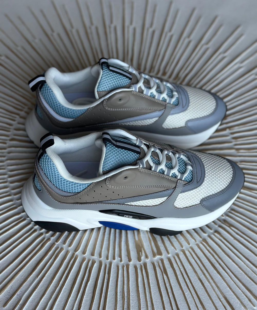Dior B22 Men’s Mesh Sneakers – Grey & Blue