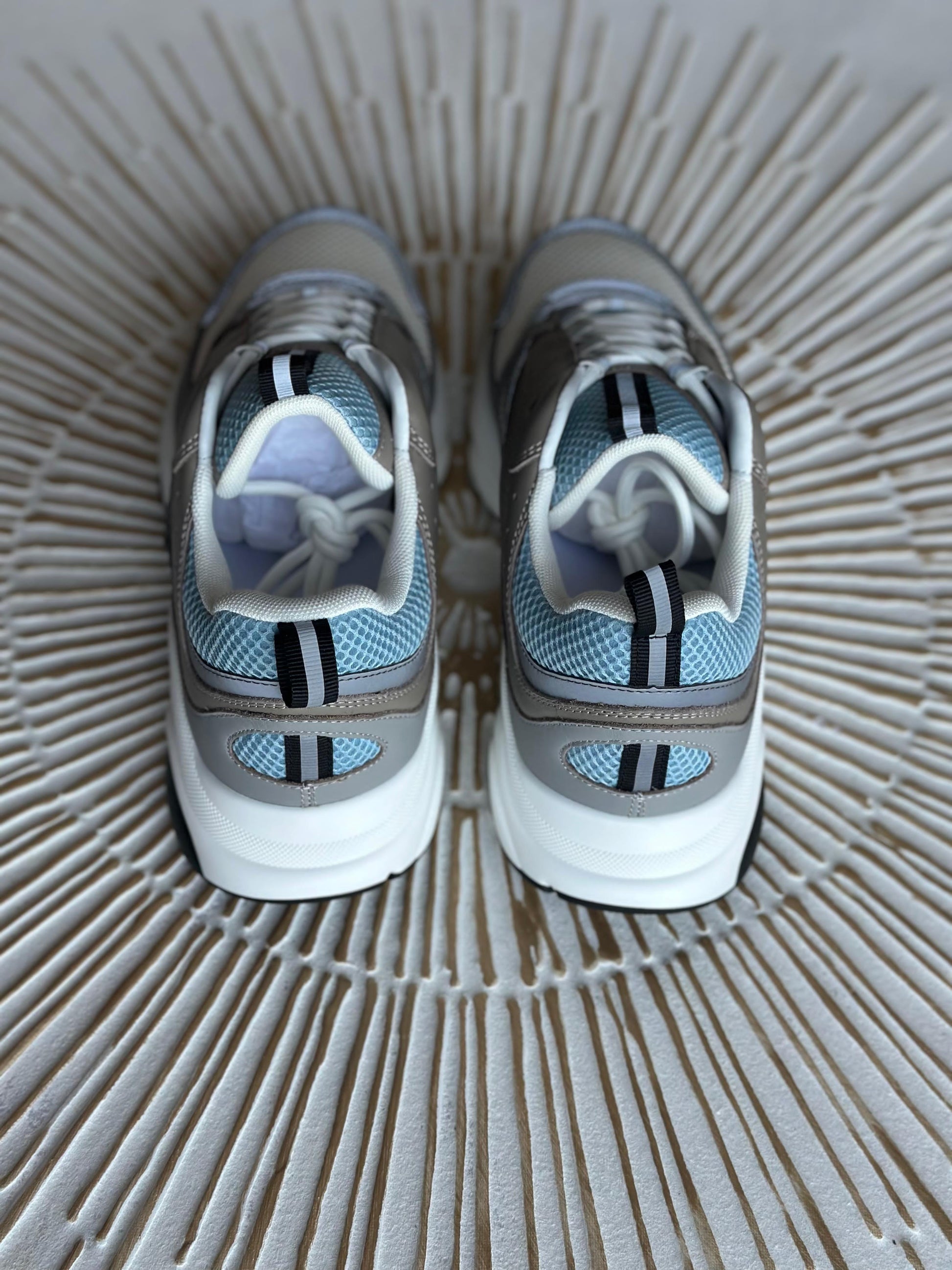 Dior B22 Men’s Mesh Sneakers – Grey & Blue