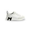 Hermès Leather Logo Sneakers – White Calfskin Low-Top