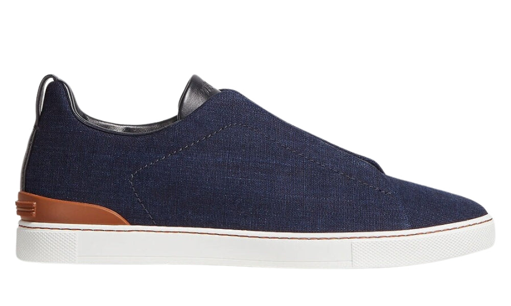 Zegna Cotton Denim Triple Stitchâ„¢ Sneakers "Blue"