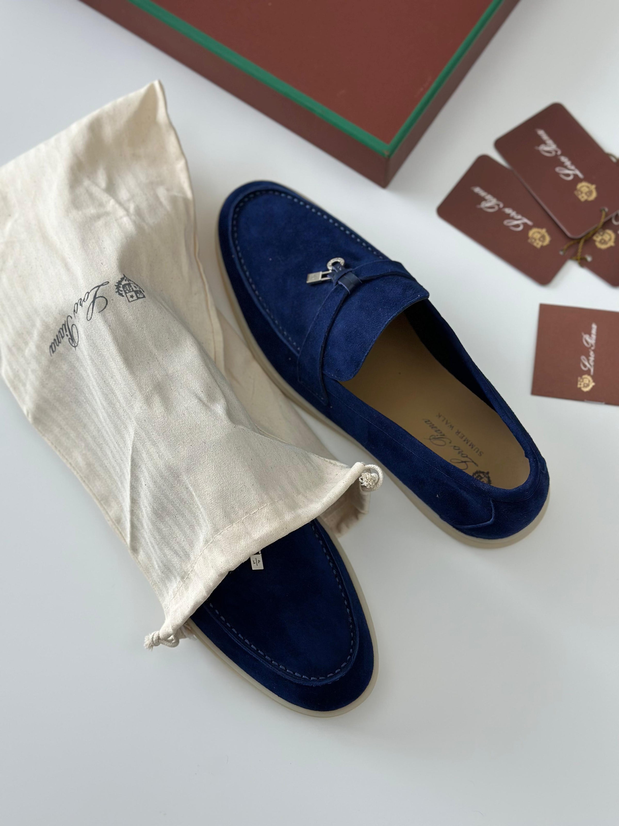Loro Piana Summer Charms Walk Loafer – True Dark Blue Suede