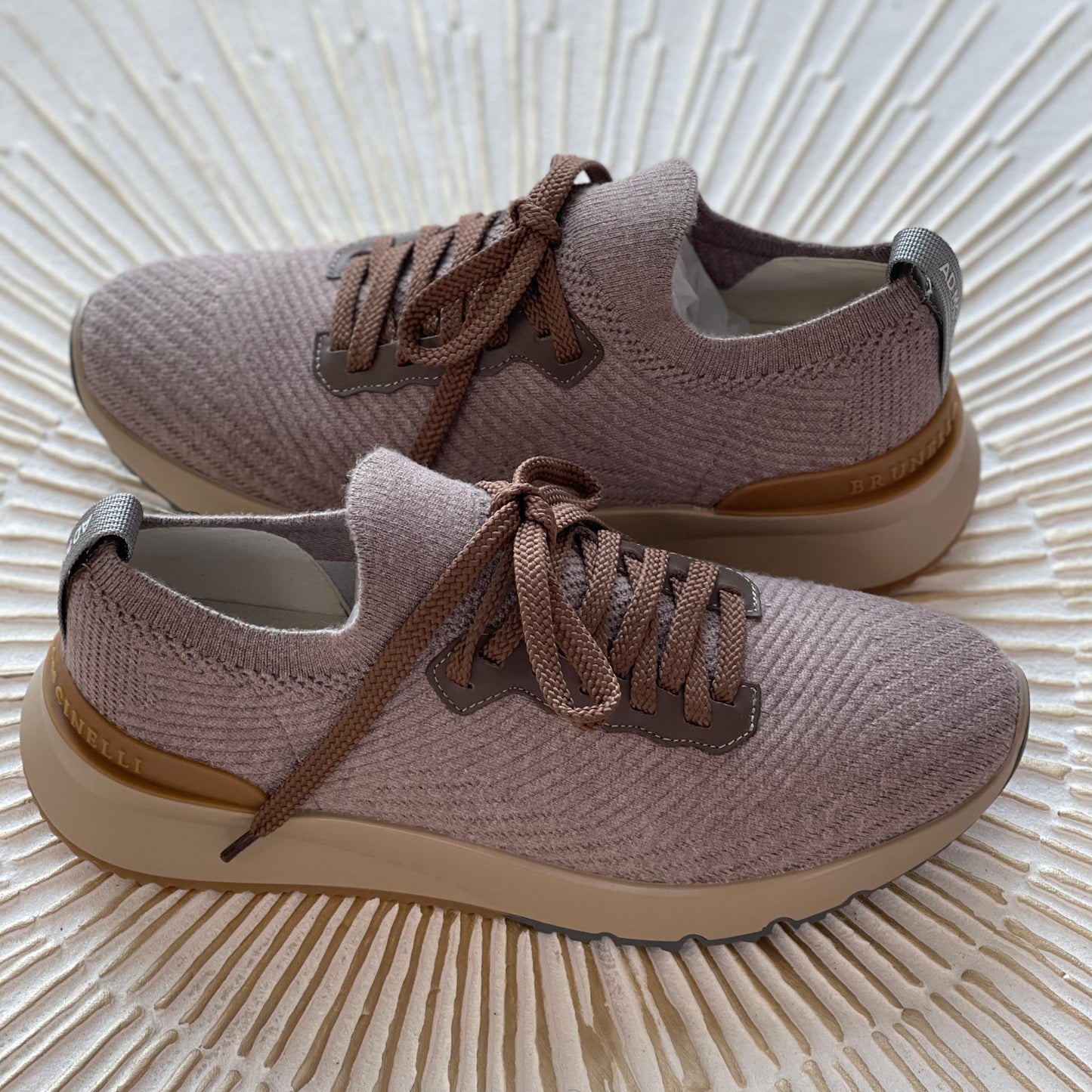 Brunello Cucinelli Men’s Smokey Brown Lace-Up Leather Sneakers