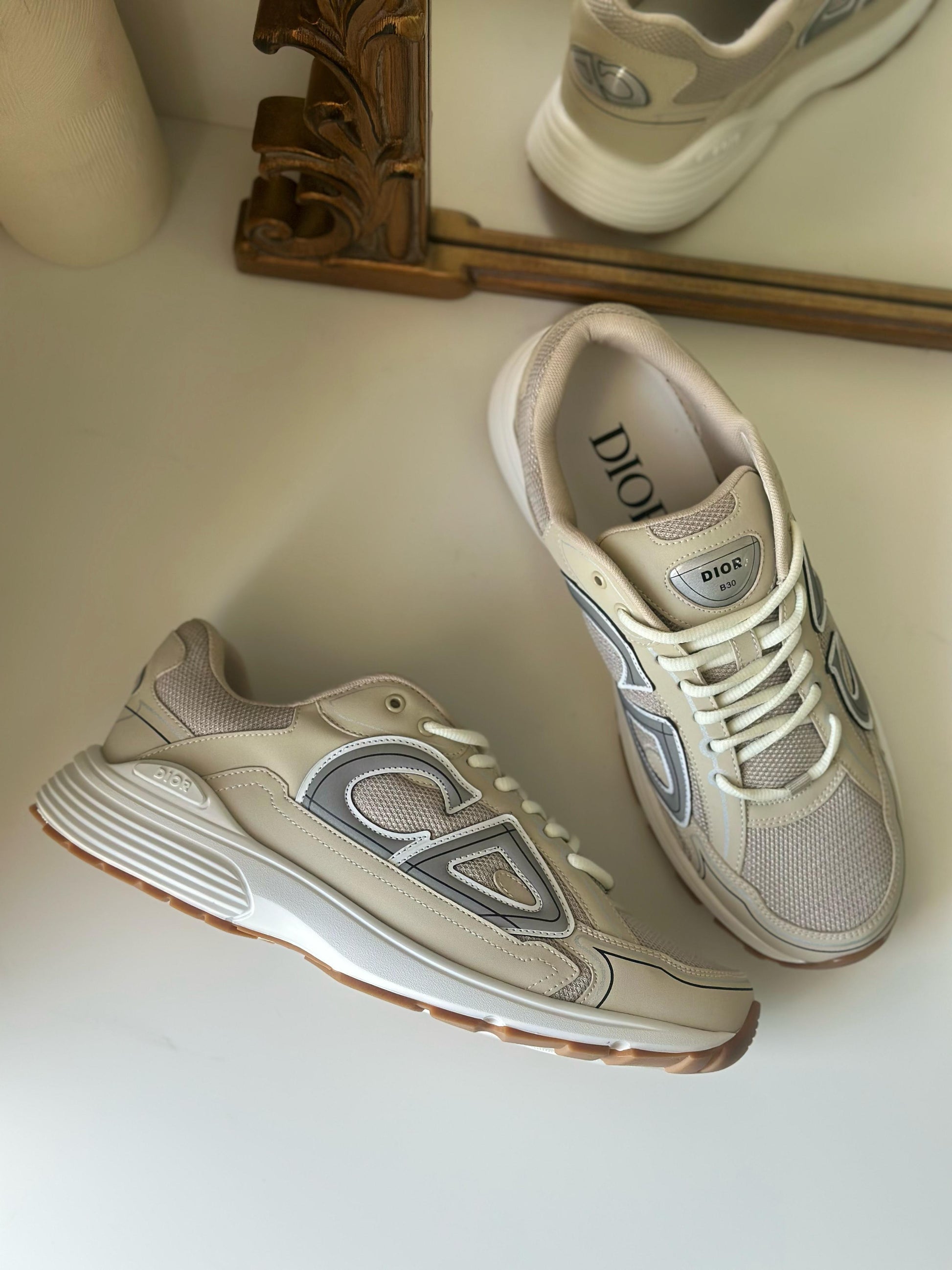Dior B30 Men’s Cream Sneakers – EU 44 (UK 10)