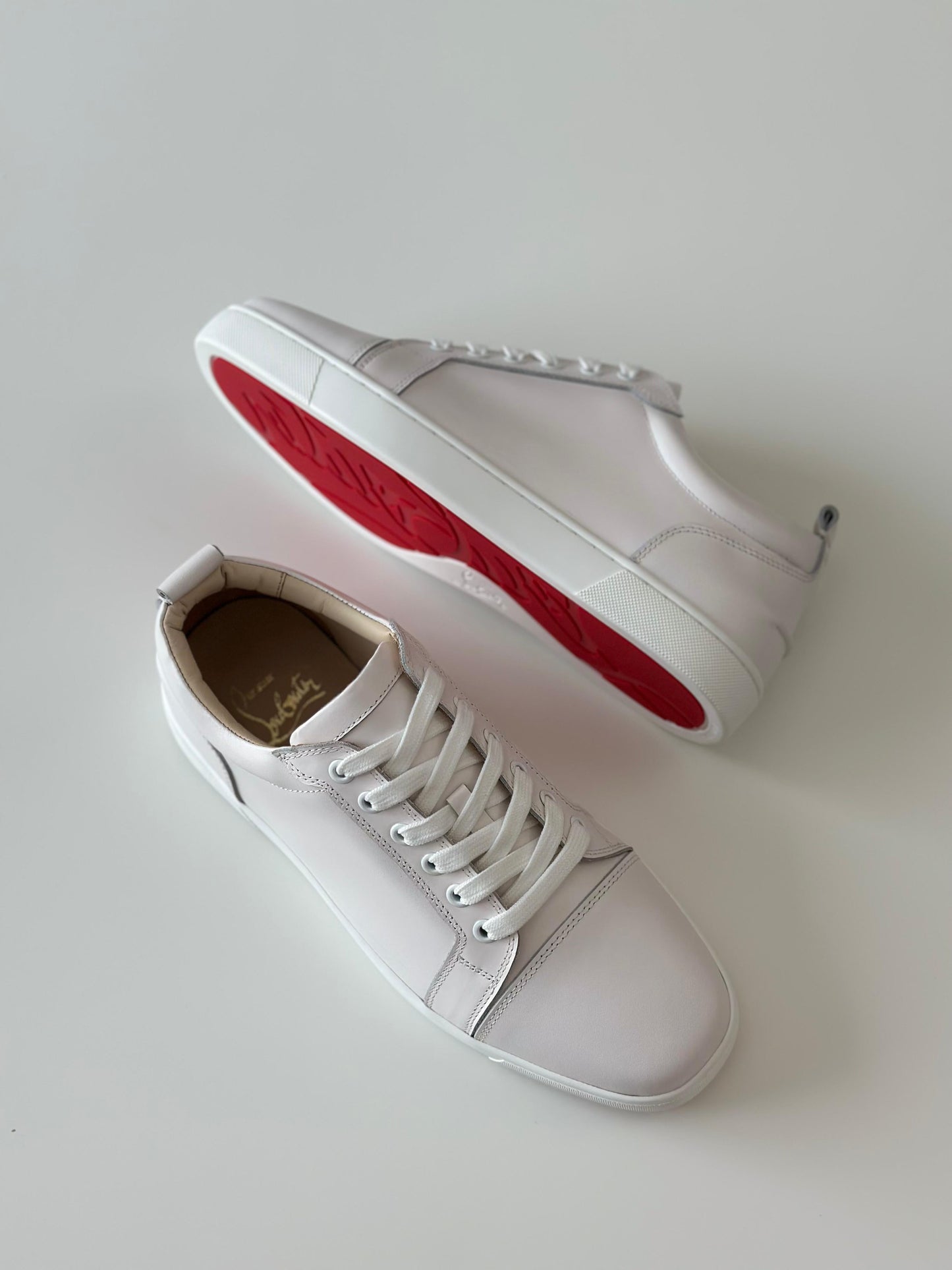 Christian Louboutin Low-Top Sneakers – Pure White Calf Leather