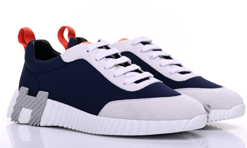Hermes Suede and Nylon Boucning "Navy Blue/Grey"