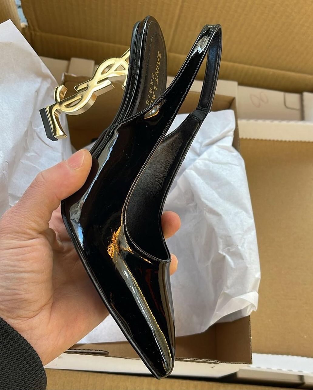 Saint Laurent Opyum Slingback Pumps Black