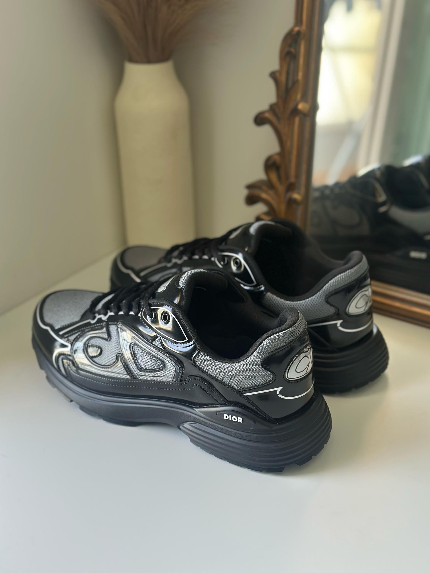 Dior B30 Trainers – Gloss Black & Grey (Men’s)