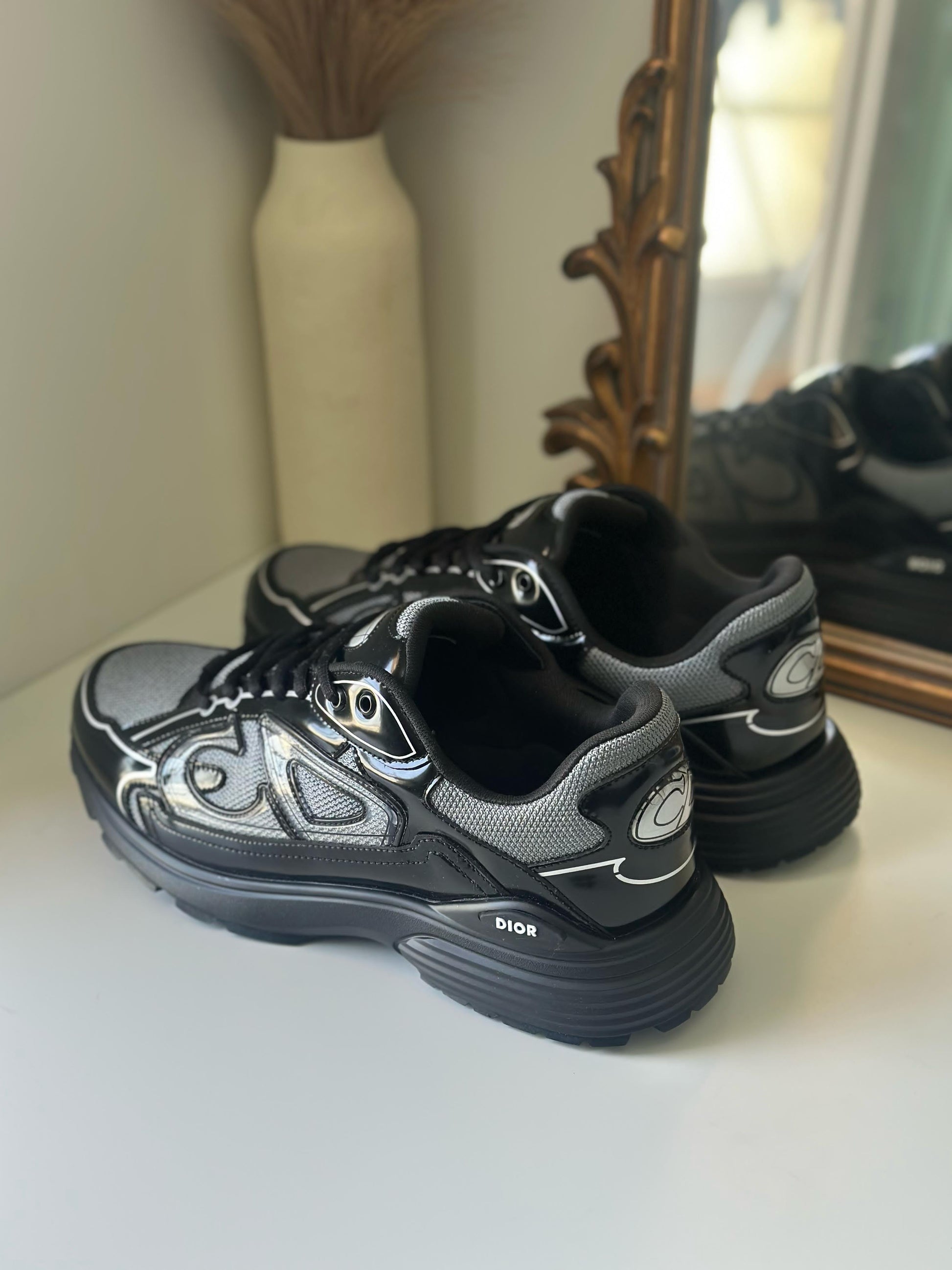 Dior B30 Trainers – Gloss Black & Grey (Men’s)