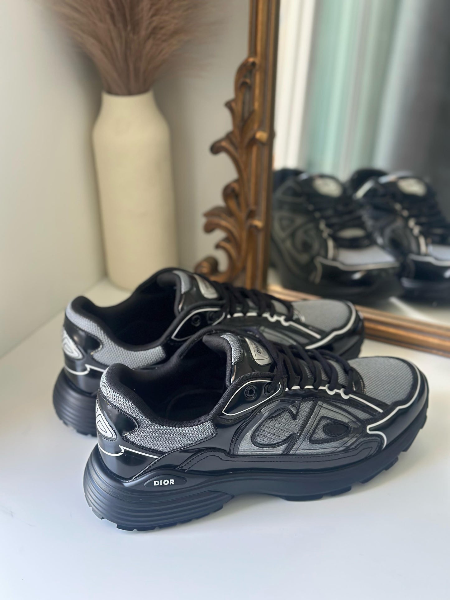 Dior B30 Trainers – Gloss Black & Grey (Men’s)