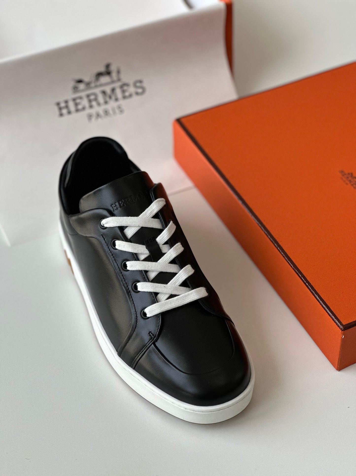 Hermès Sneaker – Black Calfskin & Suede Goatskin Low-Top (Men’s)