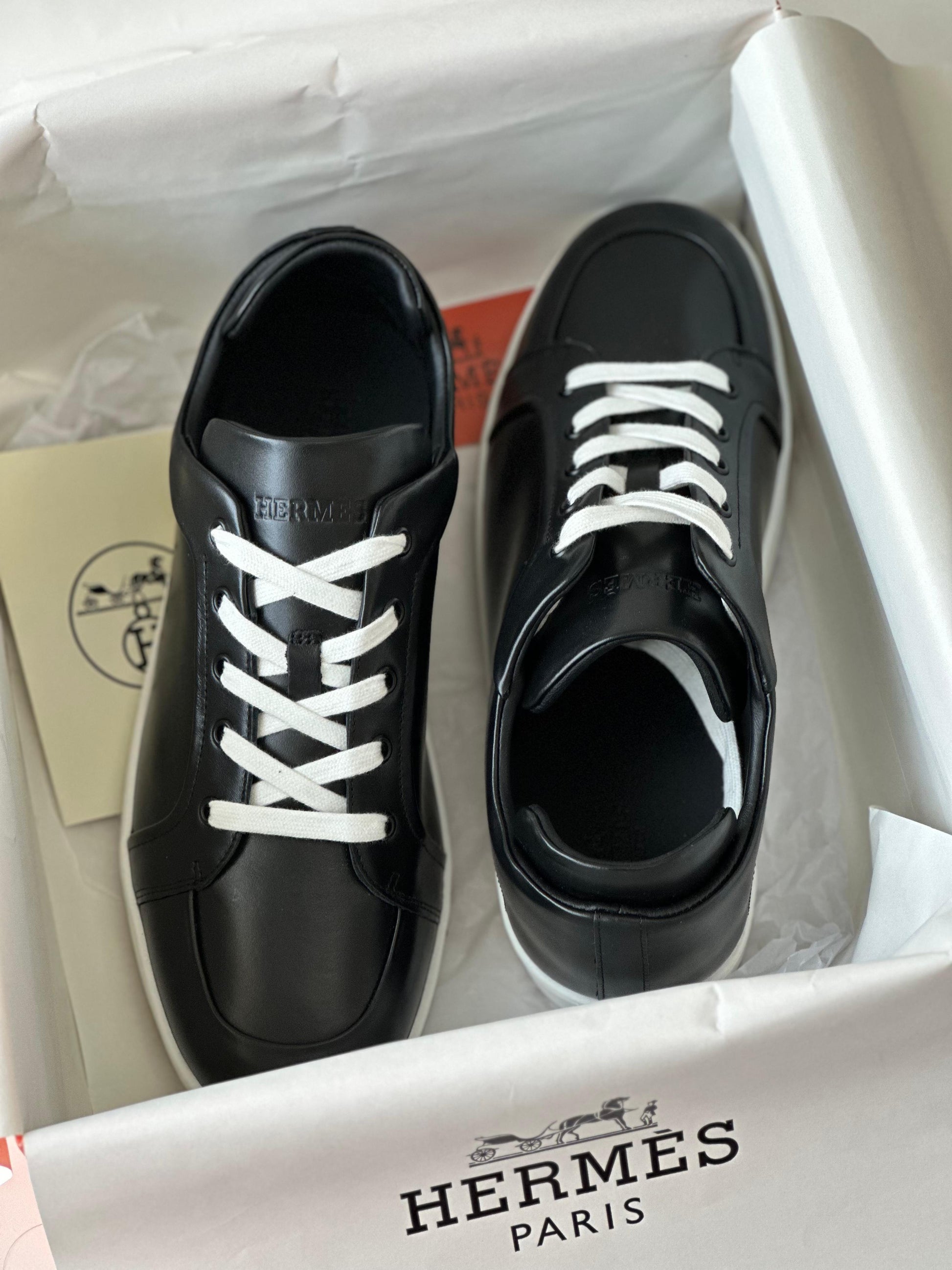 Hermès Sneaker – Black Calfskin & Suede Goatskin Low-Top (Men’s)