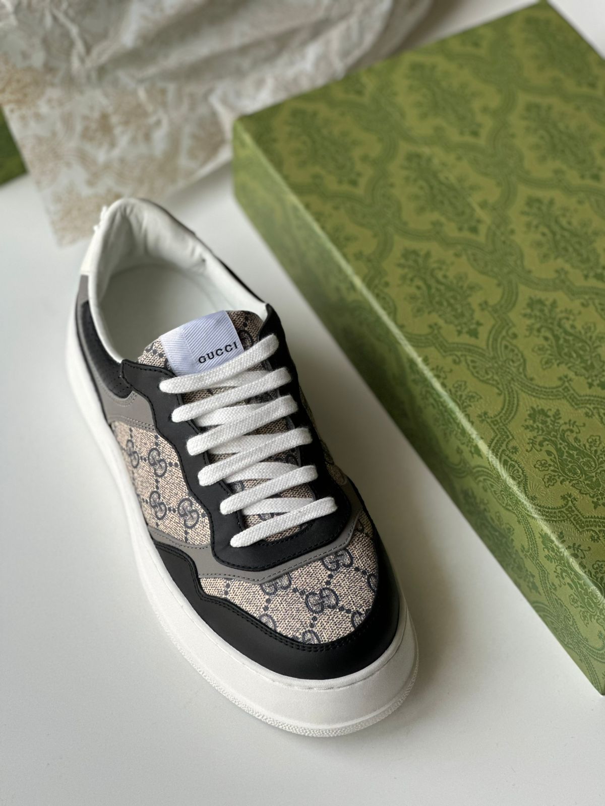 Gucci Chunky Sneaker – White/Blue Monogram (Men’s 10.5)