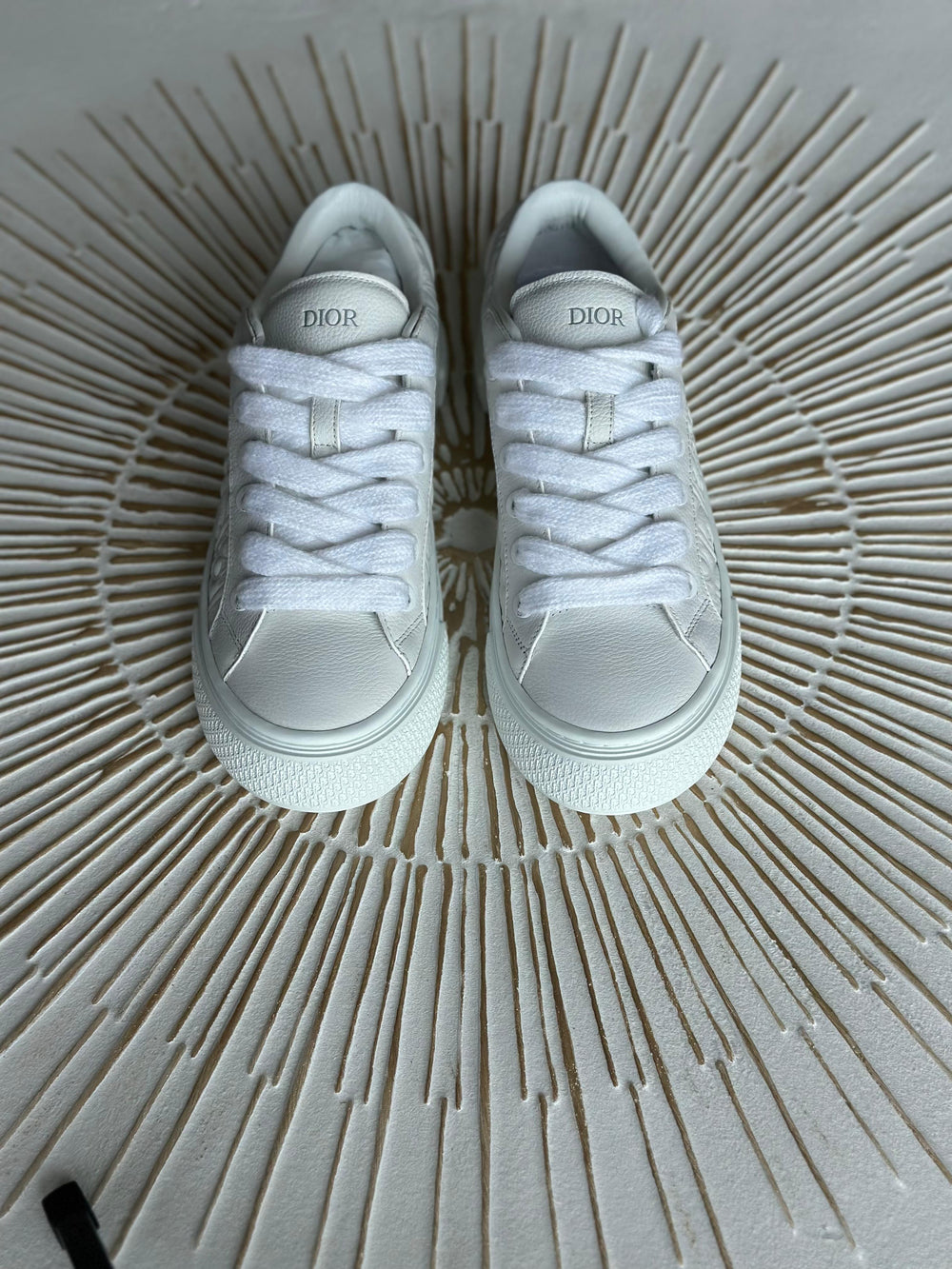 Dior B33 Spin Sneakers – White Grained Calfskin & White Dior Gravity Leather (Men’s)