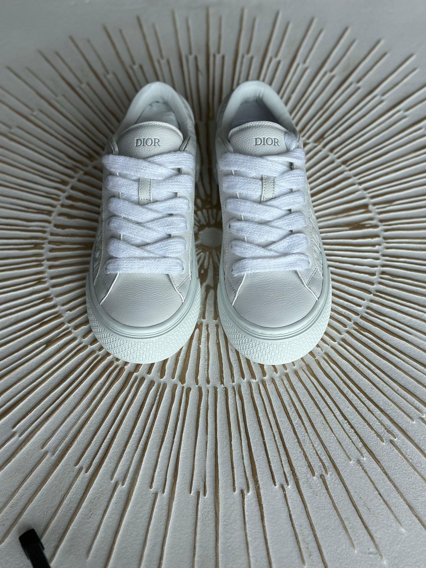 Dior B33 Spin Sneakers – White Grained Calfskin & White Dior Gravity Leather (Men’s)