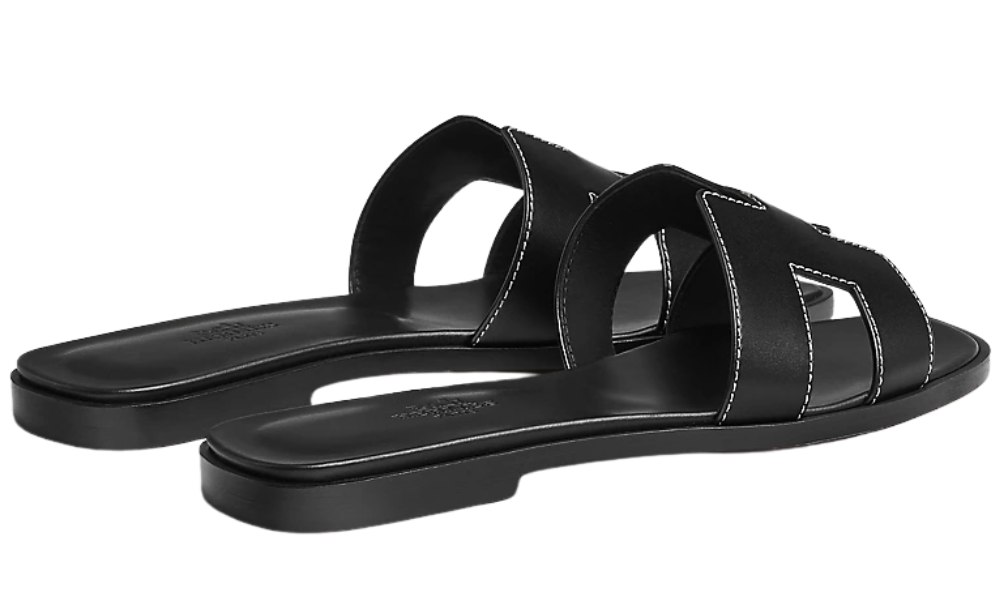 Hermes Oran Sandal  iconic H"Black"