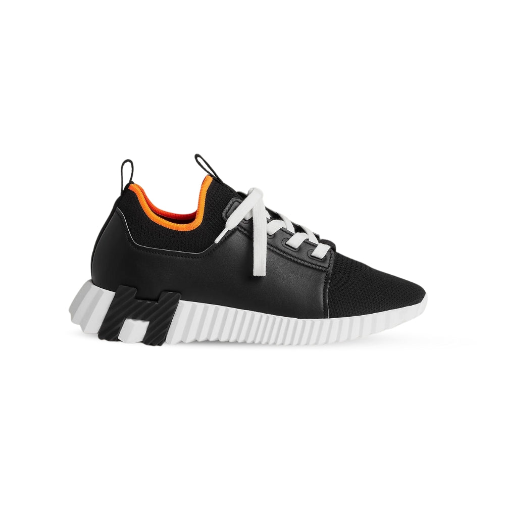 Hermès Bouncing Sneaker – Black Mesh & Calfskin, Anti-Slip Resistant (Men’s, Made in Italy)