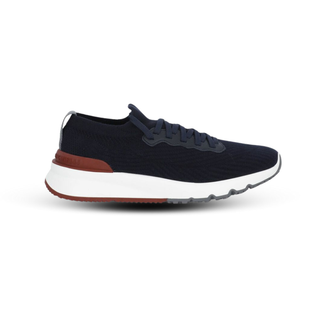 Brunello Cucinelli Men’s Black Knit Sneakers – Stretch Knit with Chunky Sole