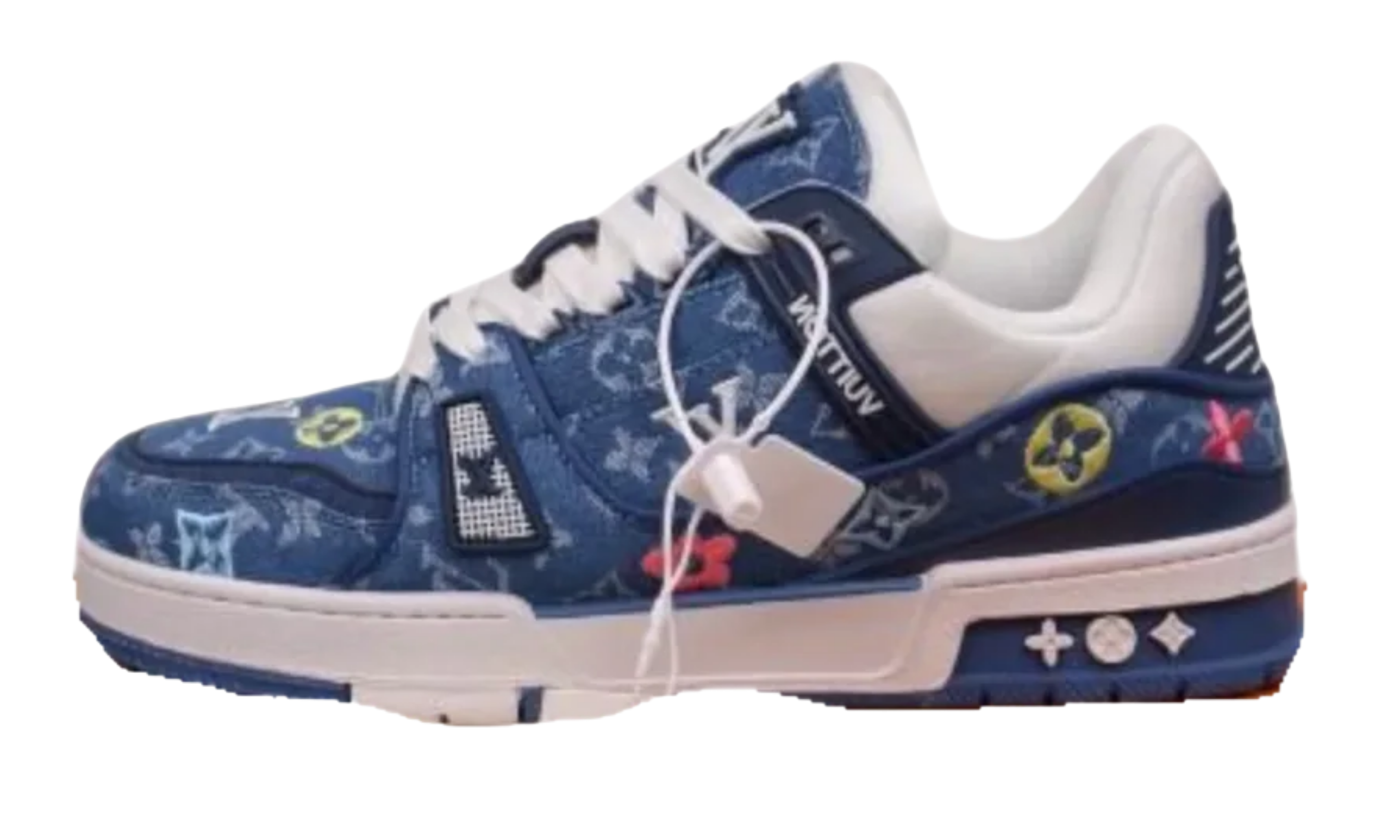Louis Vuitton Trainer Blue Denim Embroidered